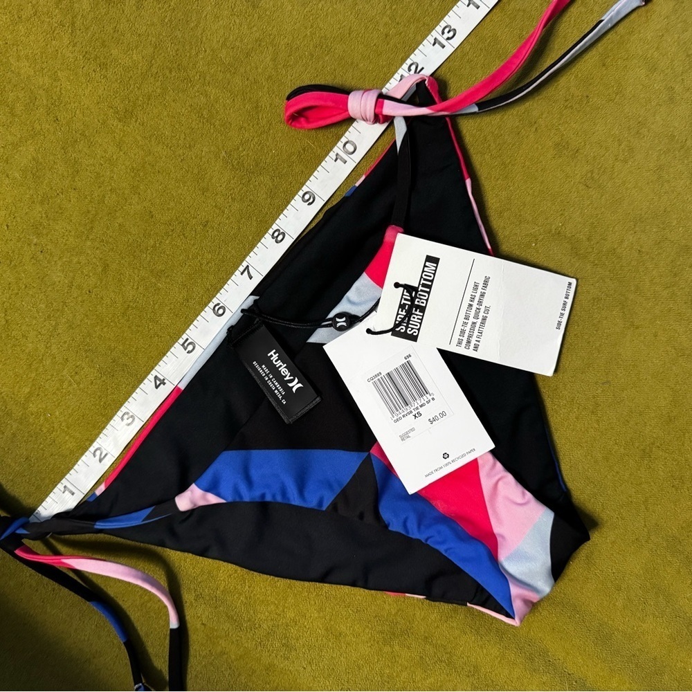Hurley Women's Reversible Geo Tie Surf Swim Bottom XS in Red Orbit NWT 125 - Picture 8 of 9